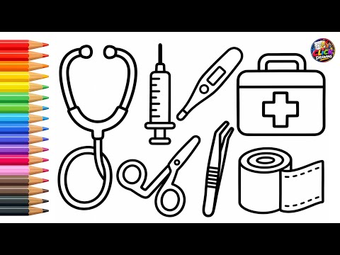 How to Draw Doctor Tools 🩺 | Easy Drawing for Kids | Step by Step