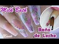 Milk Bath - Baño de Leche con Flores Secas Uñas Acrílicas / Xnails