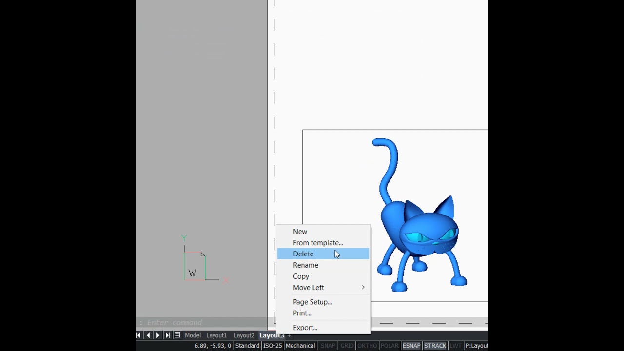 Layout square in BricsCAD