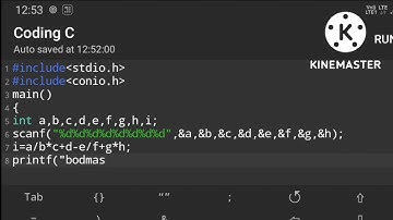 #bodmas coding. #c language coding. #coding in mobile.