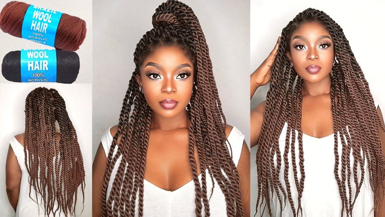 Easy DIY Jumbo Twist With Brazilian Wool For Only $8😱 | RuiYok Brazilian Wool Hair