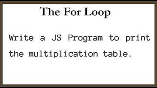 Multiplication Table of a Number Using JS