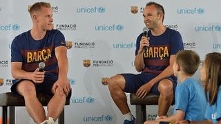 FC Barcelona's Iniesta shares life advice with children | UNICEF screenshot 2