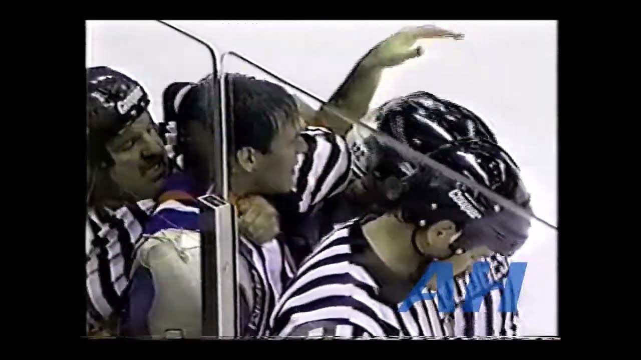 NHL Nov. 11, 1993 Brent Hughes,BOS v Marc Laforge,EDM Boston Bruins Edmonton Oilers