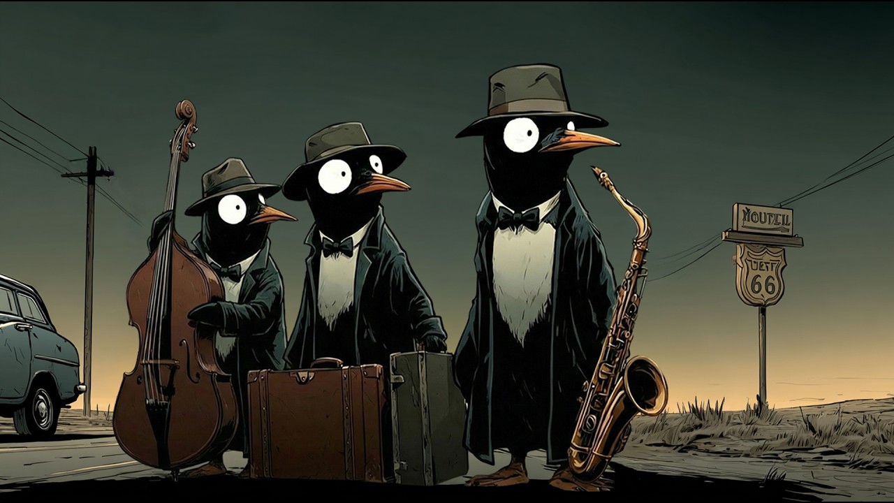 Penguins Move Forward Through the Night – Jazz for Focus & Work Flow