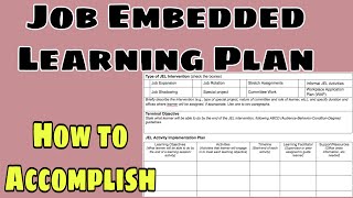 Job Embedded Learning for Teachers |How to Accomplish JEL PLAN