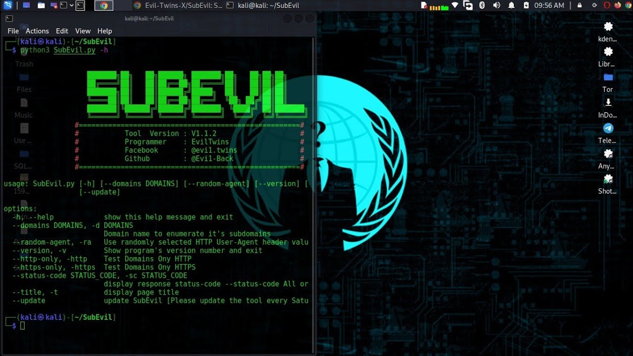 SubEvil Subdomains OSINT Kali Linux 2023 OSINT Tools YouTube subevil-subdomains-osint-kali-linux-2023-osint-tools-youtube