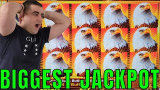 BIGGEST JACKPOT On YouTube For Eagle Bucks Slot Machine screenshot 2