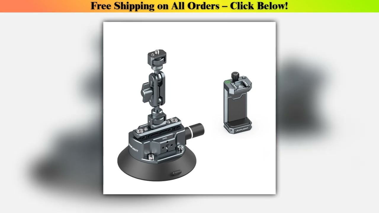 Leaplight Camera Suction Cup Mount w NATO Rail Aluminum Car Mount for BallHead Magic Arm Air Pump
