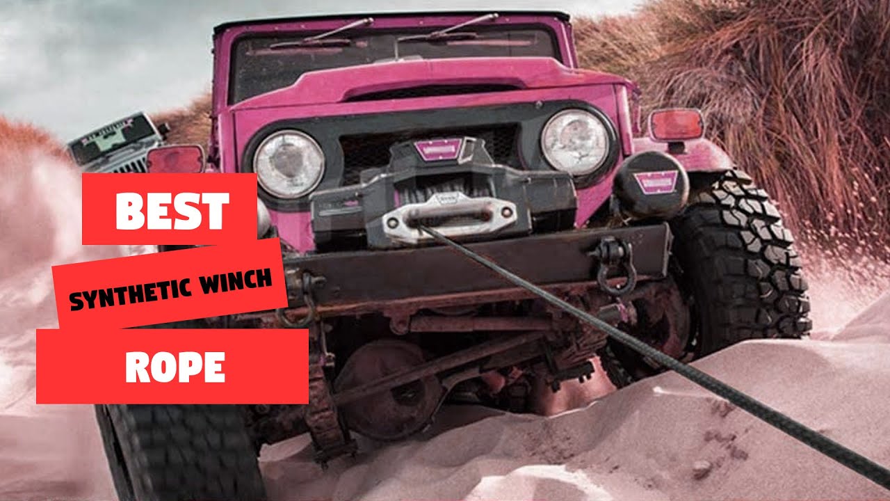 Winch Rope Red FIERYRED 3/16inch 50FT 8500LBS Synthetic Winch Rope Cable Kit With Forged Hook And... Winch Extension Rope