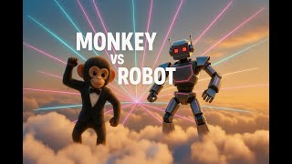 AI Monkey vs Robot – The Funniest Pop Dance Ever! 🐒🤖