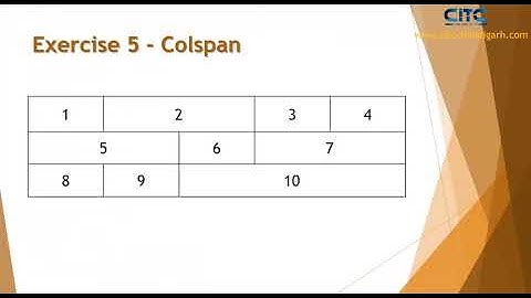 HTML Table Colspan Exercise Video Tutorial