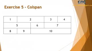 HTML Table Colspan Exercise Video Tutorial