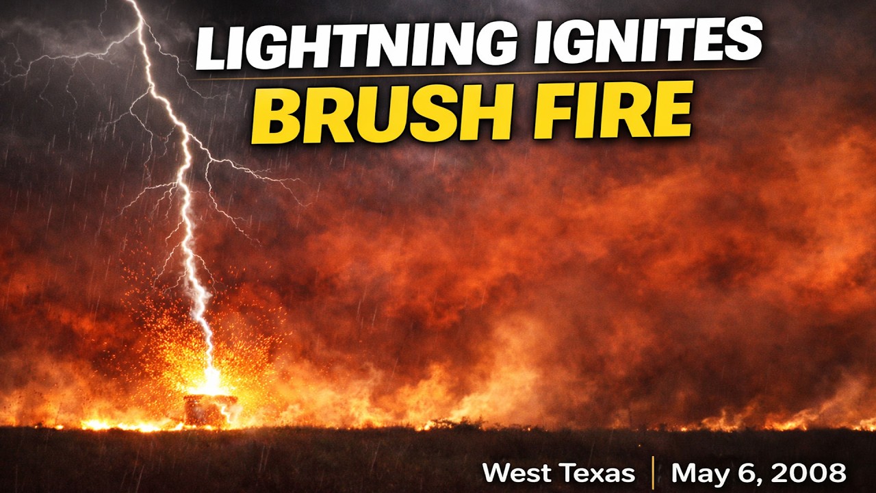 Lightning Ignites Brush Fire in West Texas | May 6, 2008 - YouTube