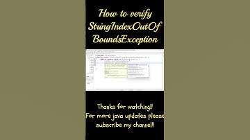 StringIndexOutOfBoundsException #shorts #ytshorts #java #javaprogramming