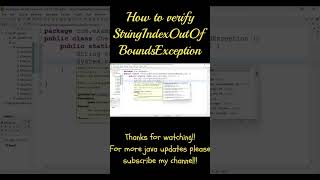 StringIndexOutOfBoundsException #shorts #ytshorts #java #javaprogramming