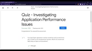 Quiz - Investigating Application Performance Issues | GCCP #quiz