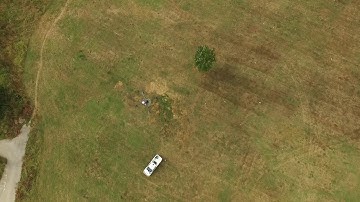 Air view video of autonomous flight test following a car