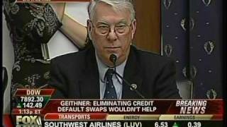 Rep. Manzullo Questions Treasury Secretary Geithner on New Plan to Regulate Financial Services