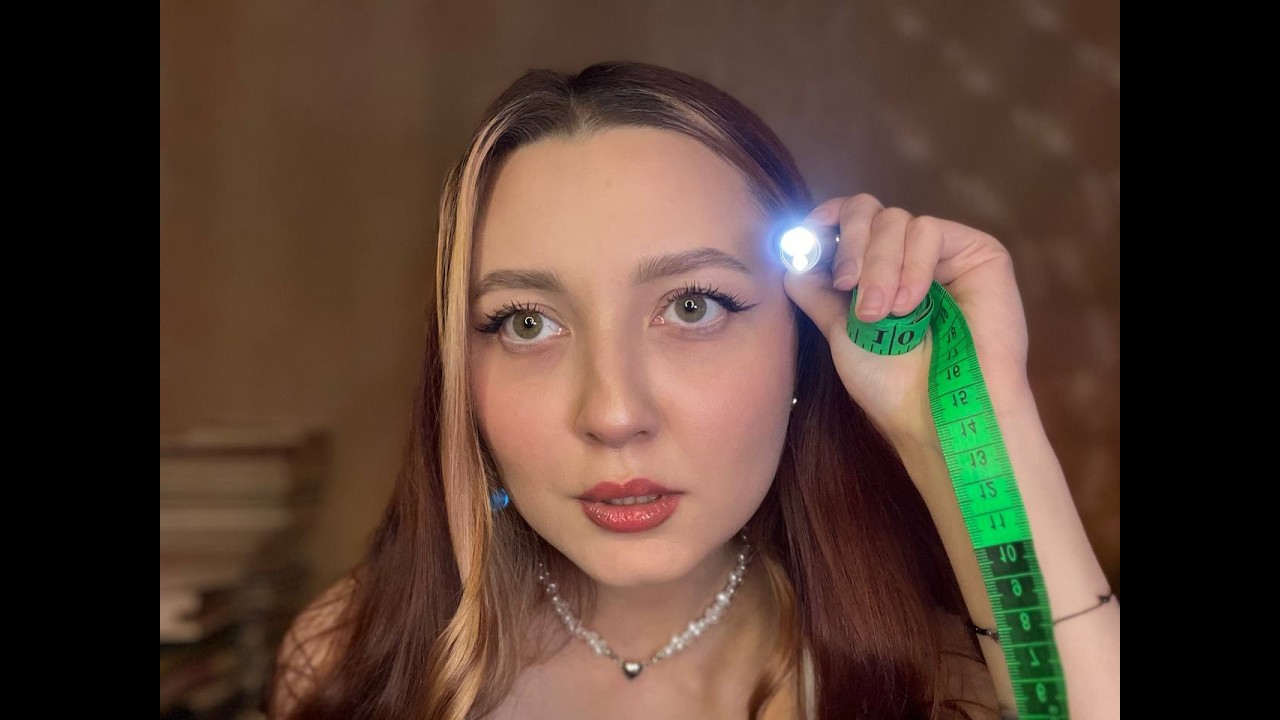 🔦АСМР ОФТАЛЬМОЛОГ фонарик | проверка зрения, измерю твое лицо, массаж лица - ASMR | check your eyes