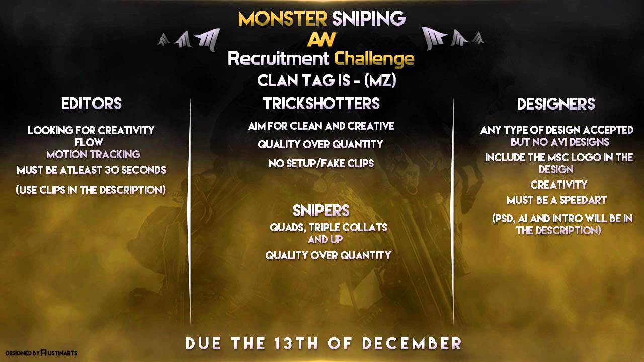 MonsterSniping's Advanced Warfare Recruitment Challenge