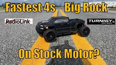 Fastest Arrma Big Rock on Stock Motor-  4s Speedruns! -  100+ MPH! ZTW 150A ESC, RadioLink, Turnigy