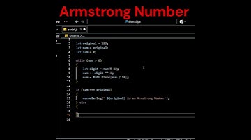 Check Armstrong Number in JavaScript | Cube Logic Explained #shorts #trending #viral #shortvideo