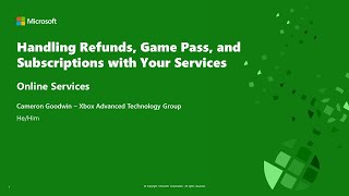 Handling Refunds, Game Pass, and Subscriptions with Your Services
Learn how your games can benefit from recent updates to the Microsoft Store Services such as: improved visibility into user entitlements; ability to detect consumable purchase refunds; authorized queries for existing Game Pass subscriptions; and the new Developer Managed Subscription product type.
#Microsoft #MicrosoftGameDev Handling Refunds, Game Pass, and Subscriptions with Your Services