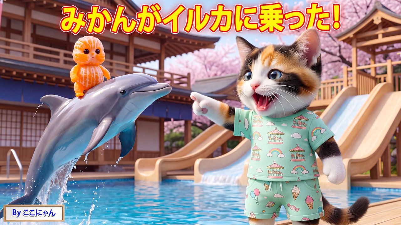 まさかの展開】ここにゃん、大切なみかん人形がイルカに救われた