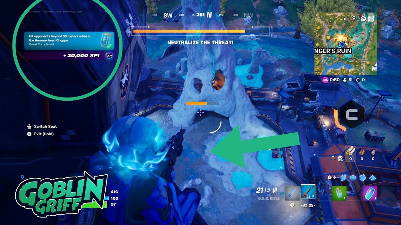 How to Hit Opponents beyond 50 meters while in the Hammerhead Choppa | Fortnite