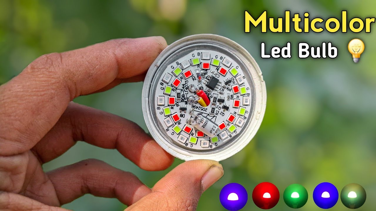 How To Make Multicolor Led Bulb 💡 || 7 Colour Led Light Making At Home ...