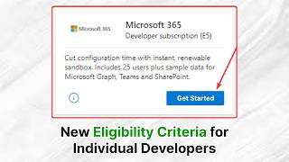 MS365 Developer Sandbox Instance - Eligibility Criteria