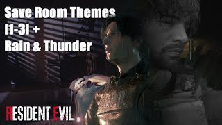 Save Room Themes  Resident Evil 1, 2 & 3 (with Rain & Thunderstorm Ambience)