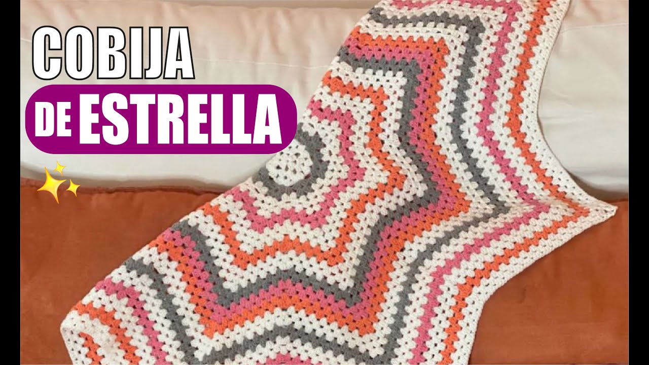 🌟🌟 CÓMO TEJER ESTA MANTA O COBIJA DE ESTRELLA | MUY FÁCIL Y RÁPIDO | YO TEJO CON LAURA CEPEDA 🌟🌟