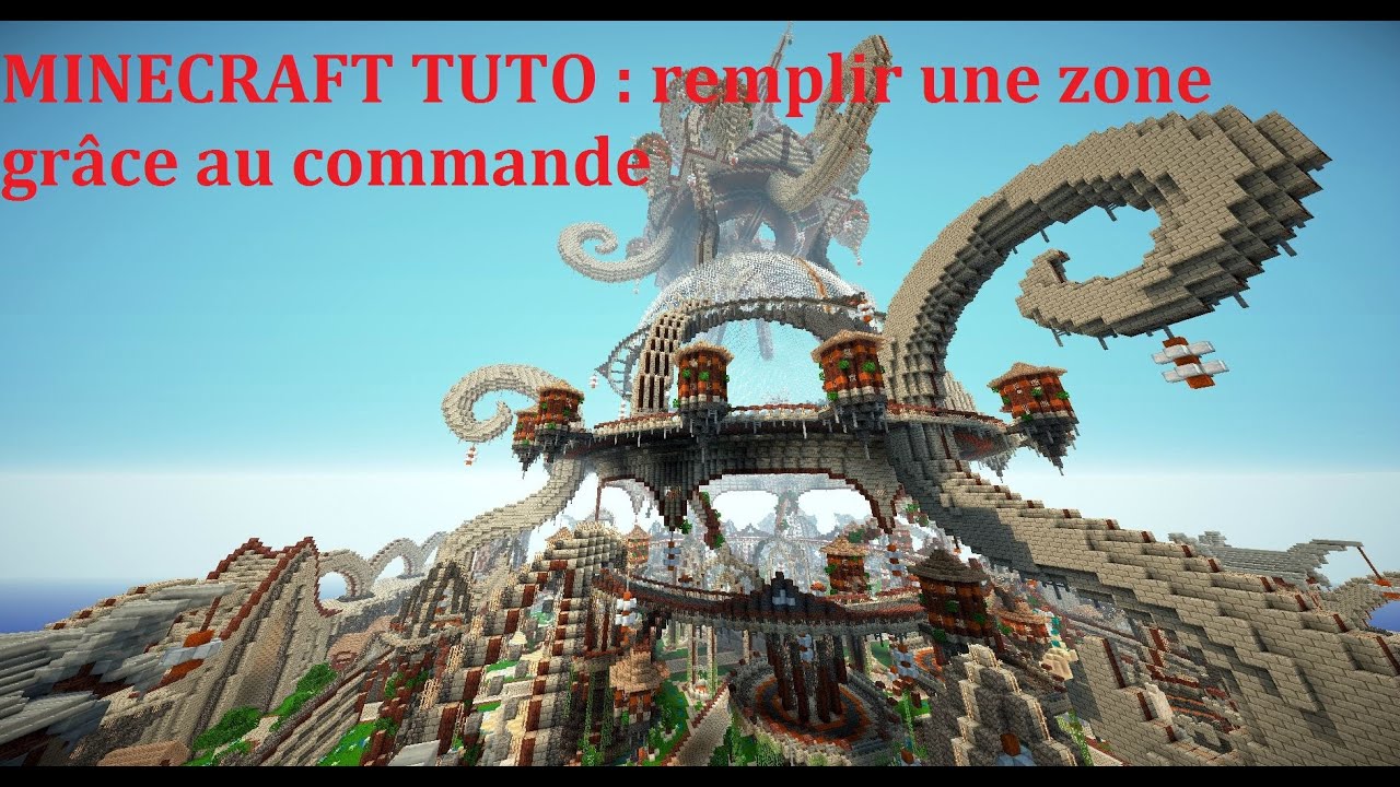 MINECRAFT TUTO : remplir une zone grâce au commande - YouTube