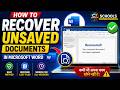 Recover Unsaved Documents in Microsoft Word #msword