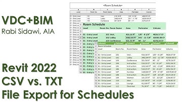Revit 2022 CSV vs. TXT File Export for Schedules 4K
