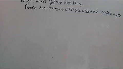 force in three dimensions b.sc class video 10