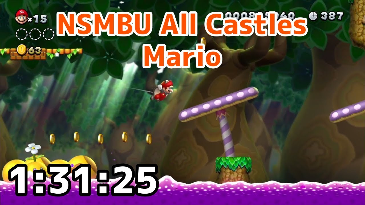 New スーパーマリオブラザーズ U デラックス RTA NSMBU All Castles