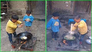 Rural Life smart boy cooking food 조리  クック That make you miss your childhood memory