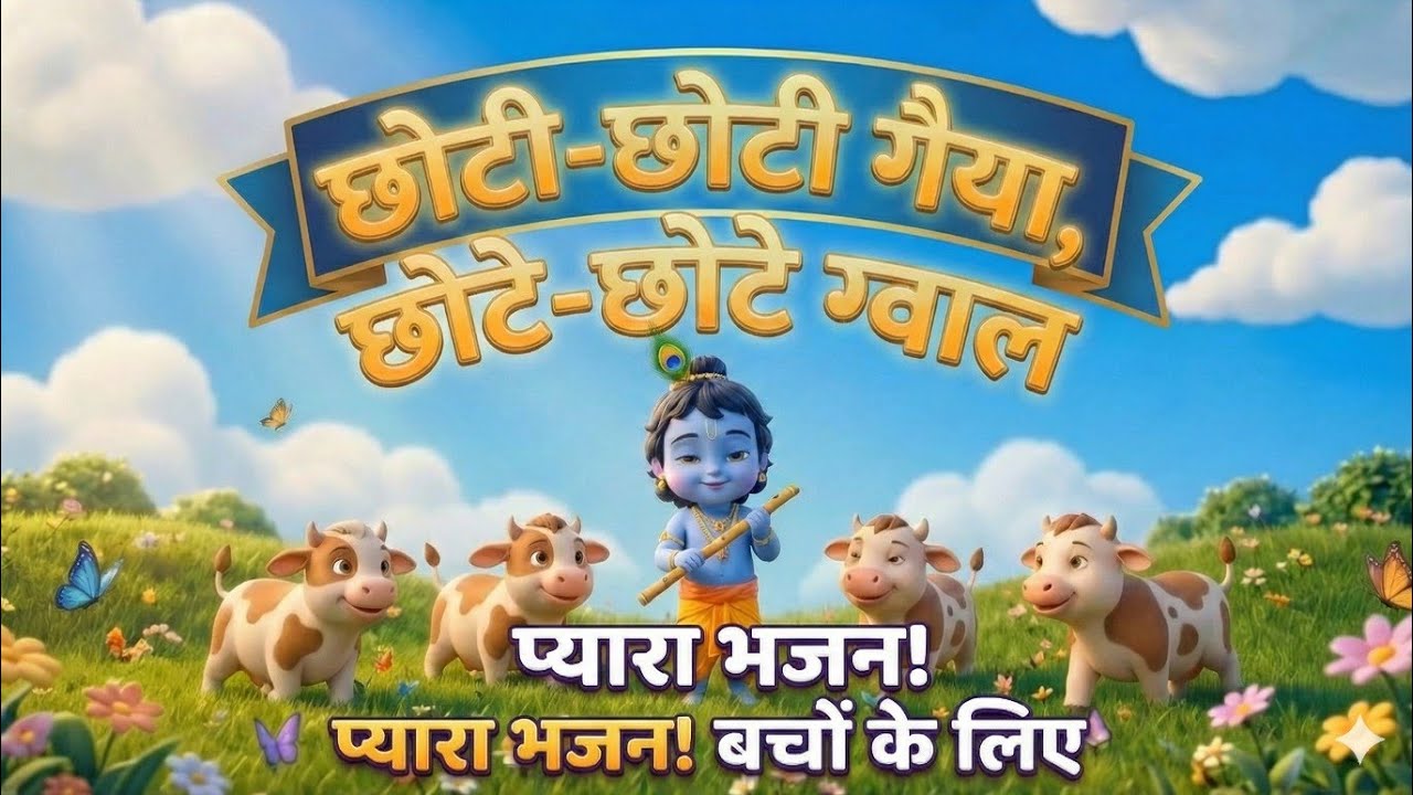 छोटी-छोटी गैया 🐄 | छोटे-छोटे ग्वाल 🦚 | नटखट कृष्ण का प्यारा बालगीत