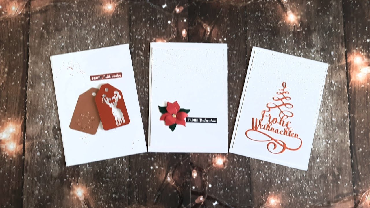 New Weihnachtskarten in 10 Minuten basteln, Karten basteln, Karte mit Prägegolfer von Action basteln