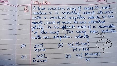 A thin circular ring of mass M and radius r is rotating about its axis with..| neet physics 2026 