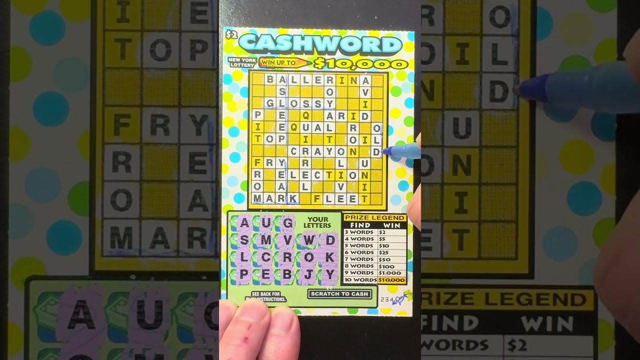 NY SCRATCHER. CASHWORD WON $10. 
