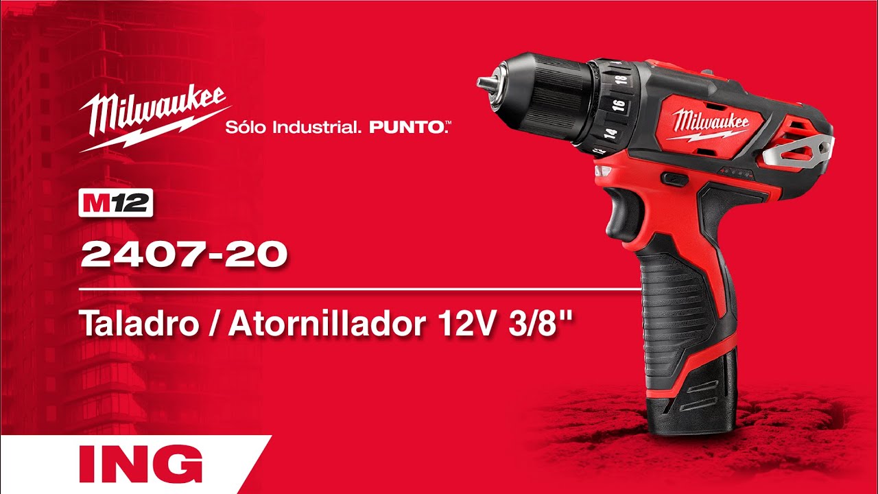 Taladro Atornillador 3/8 2407 - (Ingles) - M12 - MILWAUKEE® 