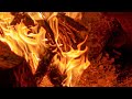 صوت نيران مشتعلة لمدة حوالى ربع ساعة