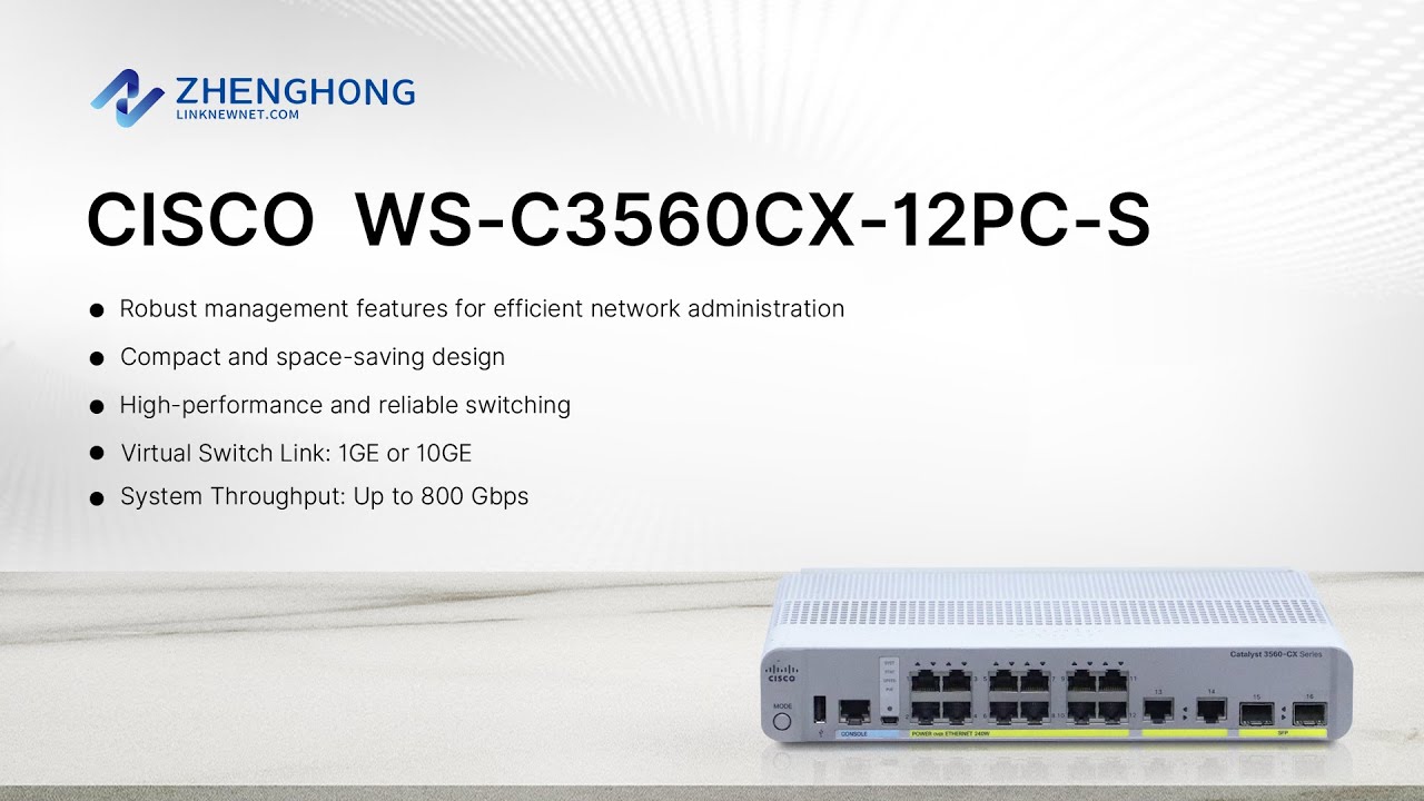 Cisco Catalyst 3560-CX series Switch,WS-C3560CX-12PC-S - YouTube