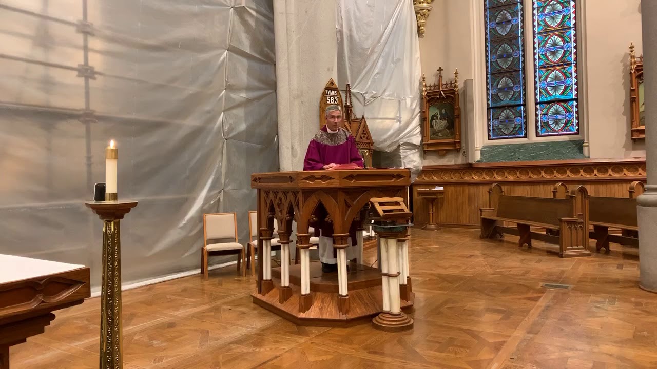 Monday morning Mass at St. Peter Cathedral, Erie, Pa. Father Michael