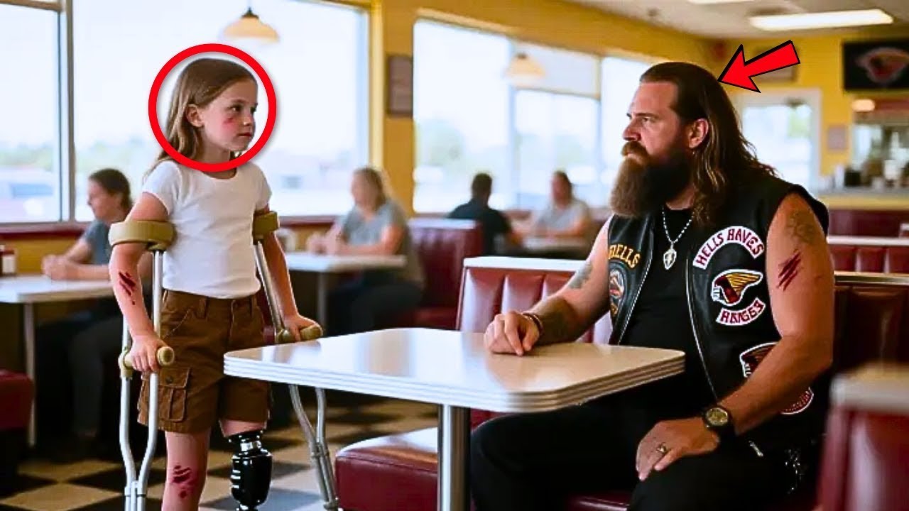 „Darf ich hier sitzen?“ fragte das behinderte Mädchen den Biker – was er entdeckte, schockierte ihn