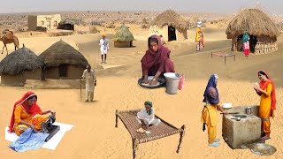 Morning Routine of Desert Women | Cooking Traditional Breakfast | Pakistan Village Life